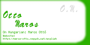 otto maros business card